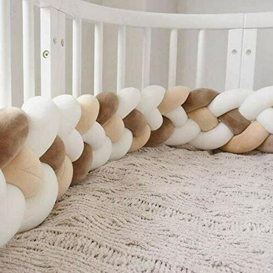 Four-Strand Danish Braided Cushion: Knotted Cable Knit for Children's Room Anti-Collision Bed Rail