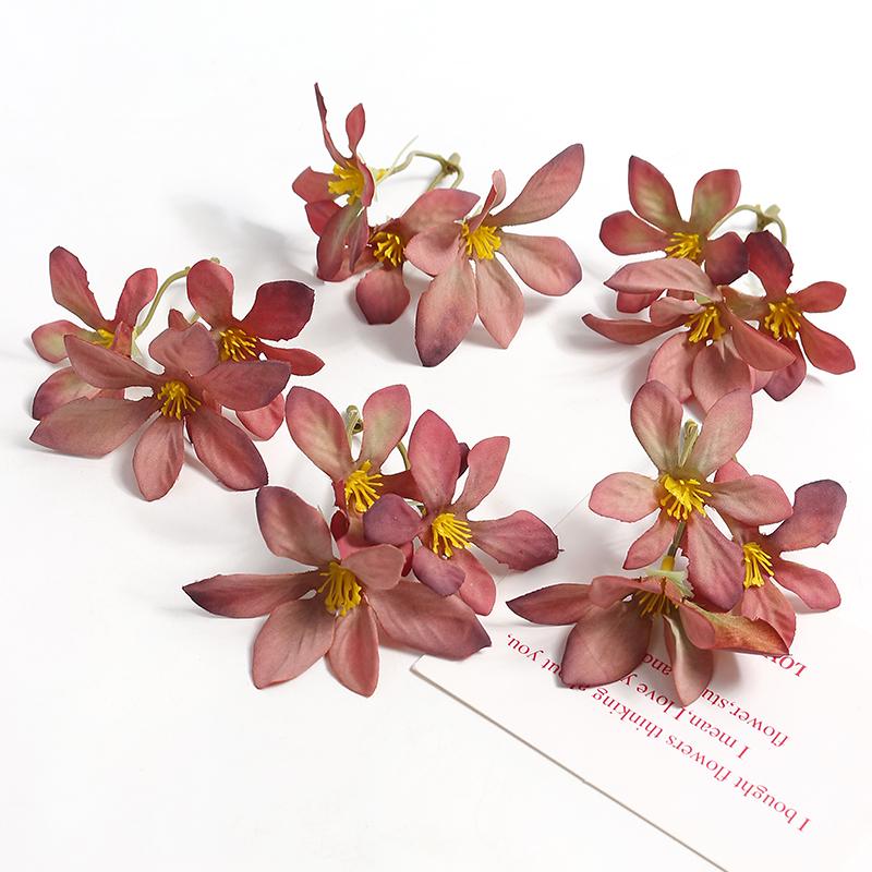 Mini-Orchideen-Strauß DIY-Set: Seiden-Kunstblumen & Strohhut-Accessoires für Geschenke und Dekorationen