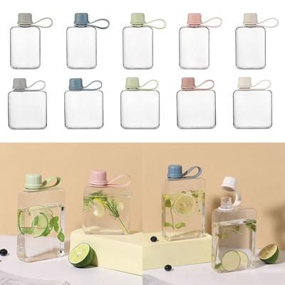 Bouteille d'eau portable 240ml/320ml Rectangle Gobelet en plastique transparent clair Portable Tasse à thé aux fruits Bouilloire Sport de plein air