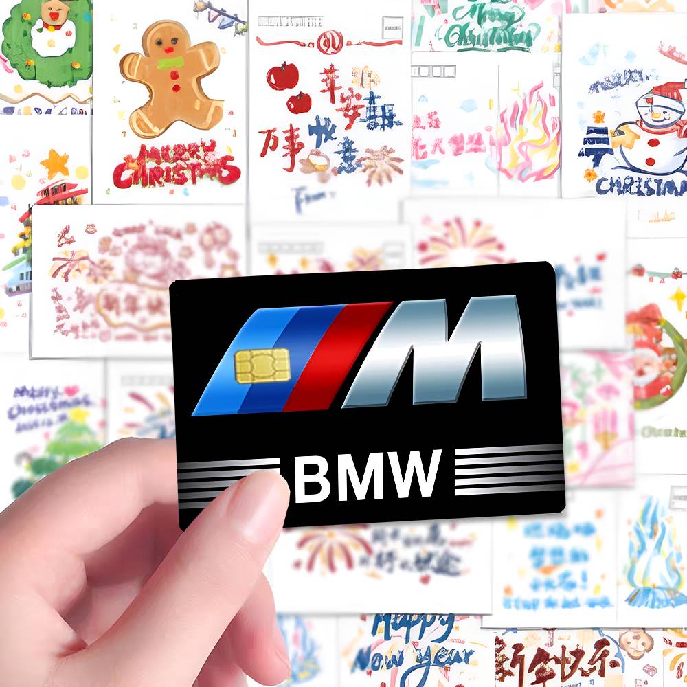 AABT1 Luxury Sport Car B-BMWs Fashion Matte Gold Silver Black Matte Film Skin Sticker Tape For Bank Credit Debit Card