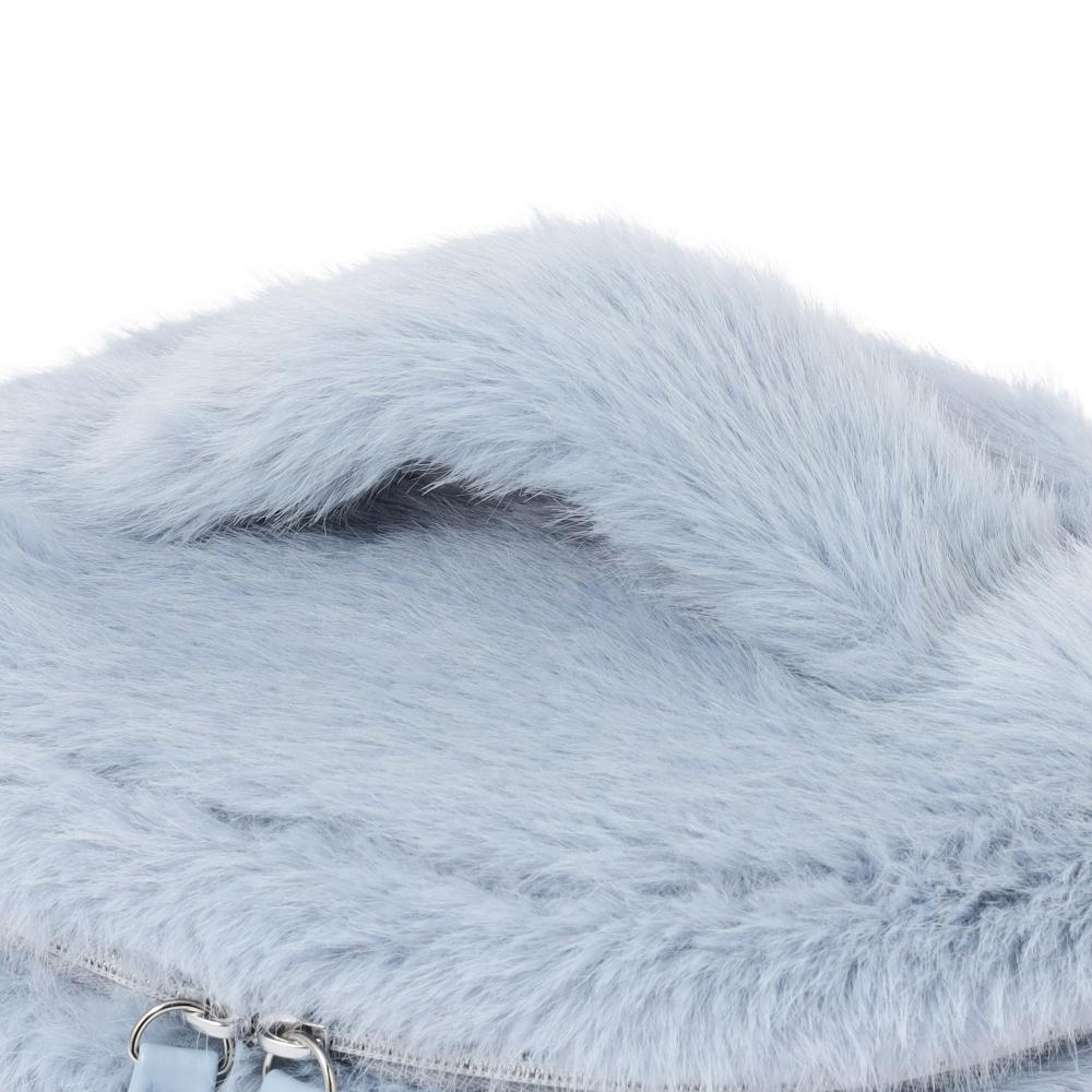 Franc Franc Eco Fur Vanity Pouch Light Blue