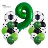 1 Set Balloon Set Soccer Number Shape Leakproof Contrast Color Sport Fans Baby Birthday Party Decoration Arch Balloon Photo