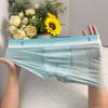 Men Boxer Underwear Mid-rise Elastic Waist Ice Silk Shorts Briefs Ultra-thin Gradient Color Jacquard Letter Print Panties