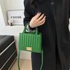 2024 Trendige Vintage Umhängetasche für Damen Lässiger Koreanischer Stil Kleine Quadratische PU Tasche