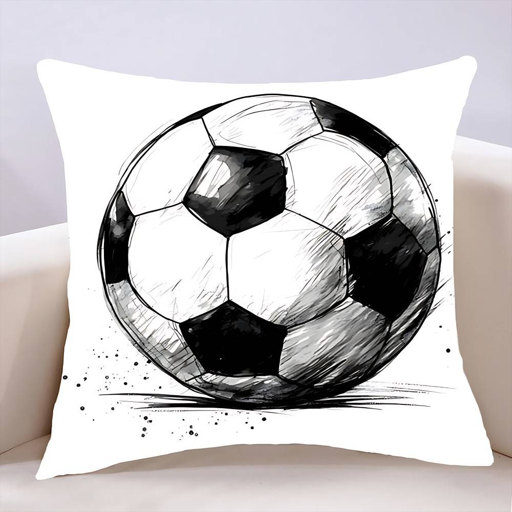 Cartoon Fußball Kissenbezug Kissenbezug Weich Niedlich Wurfkissenbezug Für Auto Sofa Kissenbezug Polyester Mit Reißverschluss