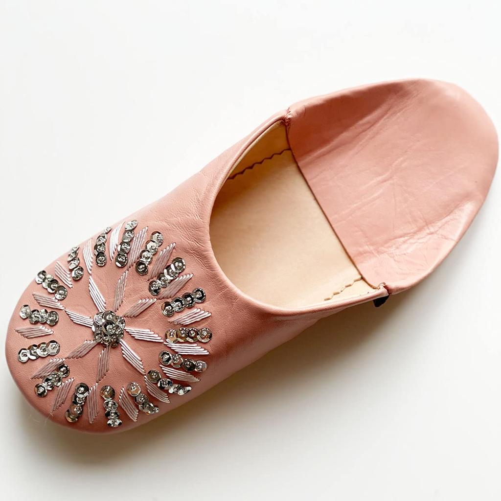 Sequined Babouche Bags Bridal Rose LL [dear Morocco] // // (26 cm)