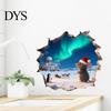 Mouse Hole Wall Decal 3D Christmas Sticker, Waterproof PVC Decal, Creative Festive Home Decoration Scene Easy Apply for Holiday Living Room