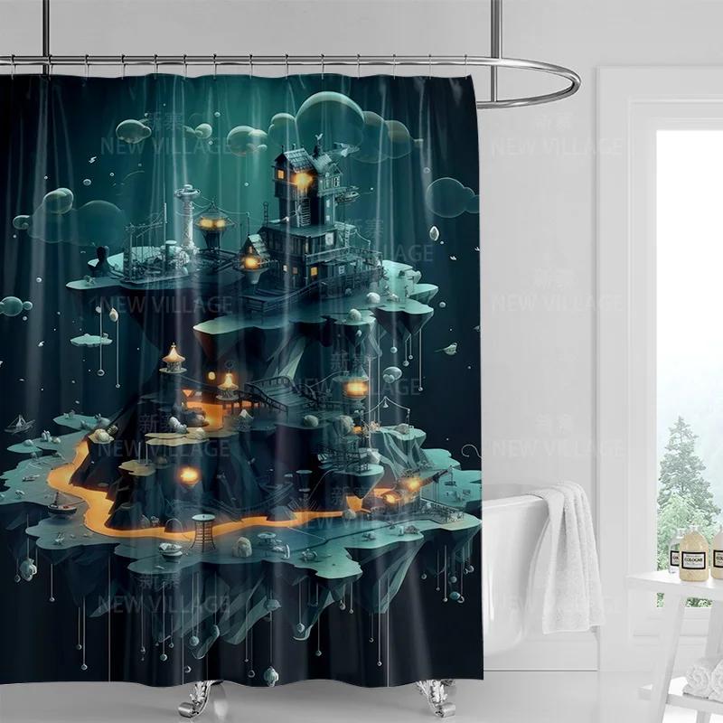 Nowoczesna Sztuka Graffiti Zasłona Prysznicowa garnitur Wodoodporna Zasłona 12 Haczyk Styl Skandynawski Łazienka Wanna Podwójnego Użytku Zasłona Prysznicowa