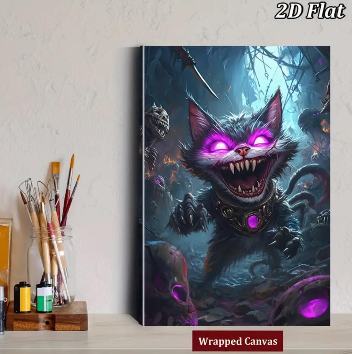 New Halloween Series: Decorative Oil Paintings for Living Room with Pine Wood Frame 20x30