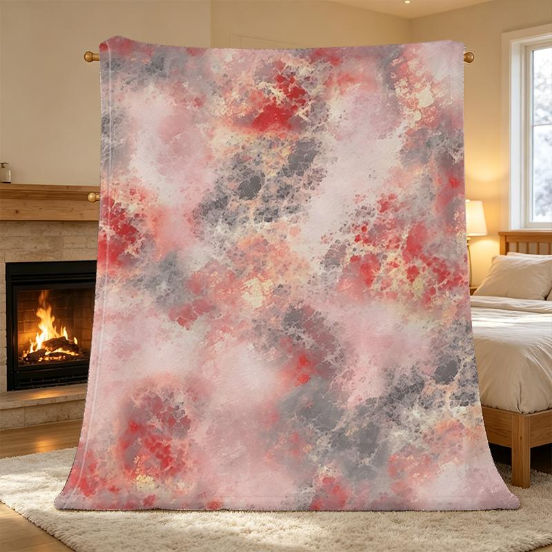 Lightweight Flannel Blanket, Abstract Art Collection Soft, Cozy & Warm with Vibrant Colors, Stylish Home Decor for Christmas & Halloween