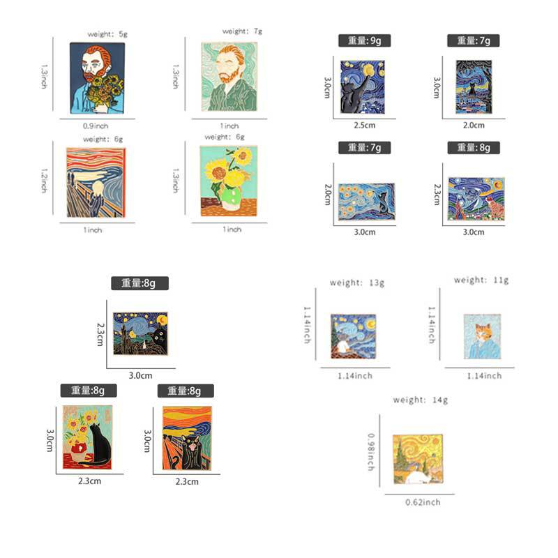 Set de Broches de Pintura al Óleo