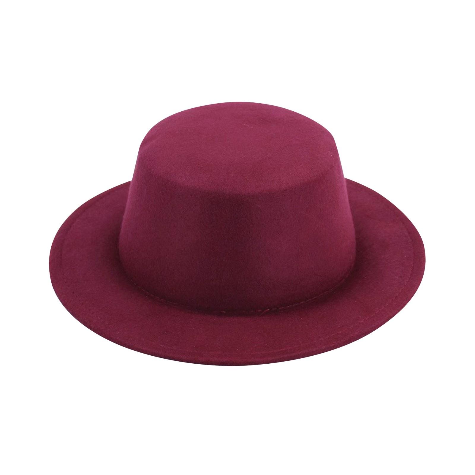 

И зимняя однотонная универсальная винтажная шерстяная шляпа-цилиндр, окружность головы 56-58 One Size