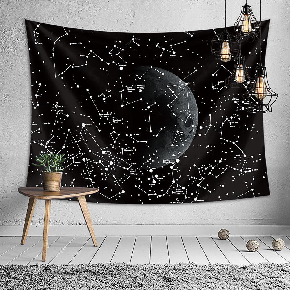 

Black Starry Moon Series Printing Hanging Tapestry Wall Decoration 1#130*150