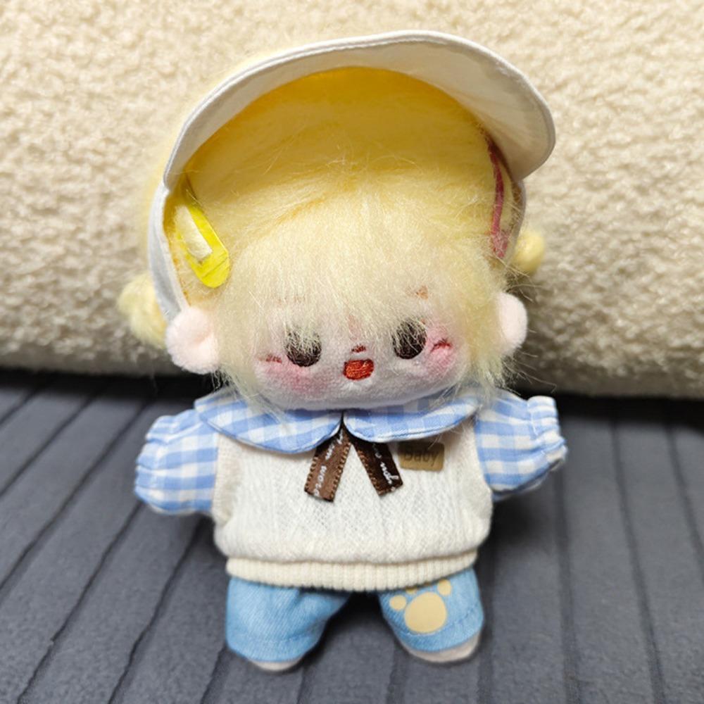 T-shirt Doll Clothes Outfit Bear Hat Doll Dress Up Set 10cm Cotton Doll Clothes  Children's Gift