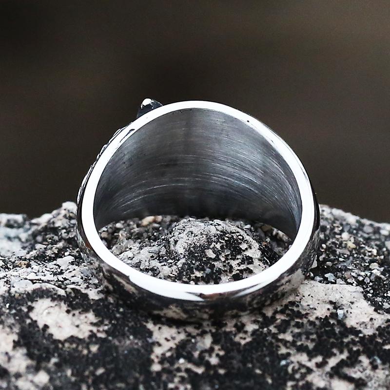 Vintage 316L Stainless Steel Viking Ring 3D Wolf Of Thor Norse Animal Jewelry For Men High Quality Durable