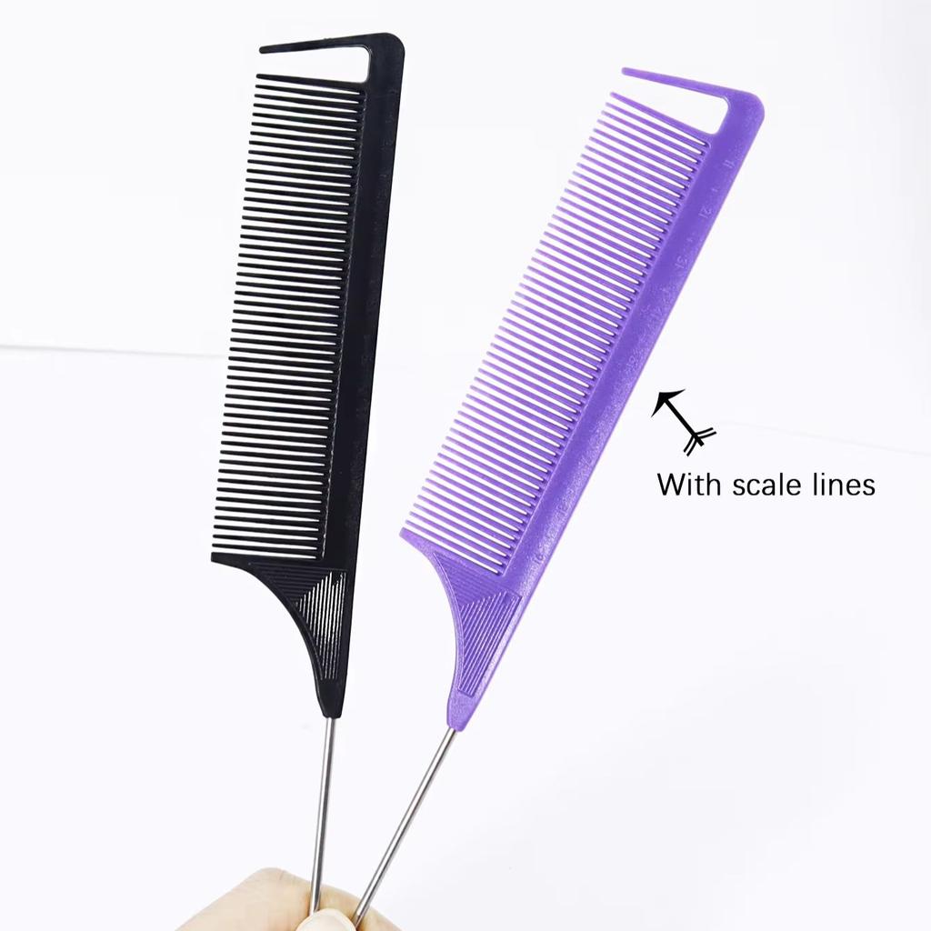 Professional stainless steel pointed tail styling comb, anti-static precise hair picking zone comb, Special for Real Hair Wigs