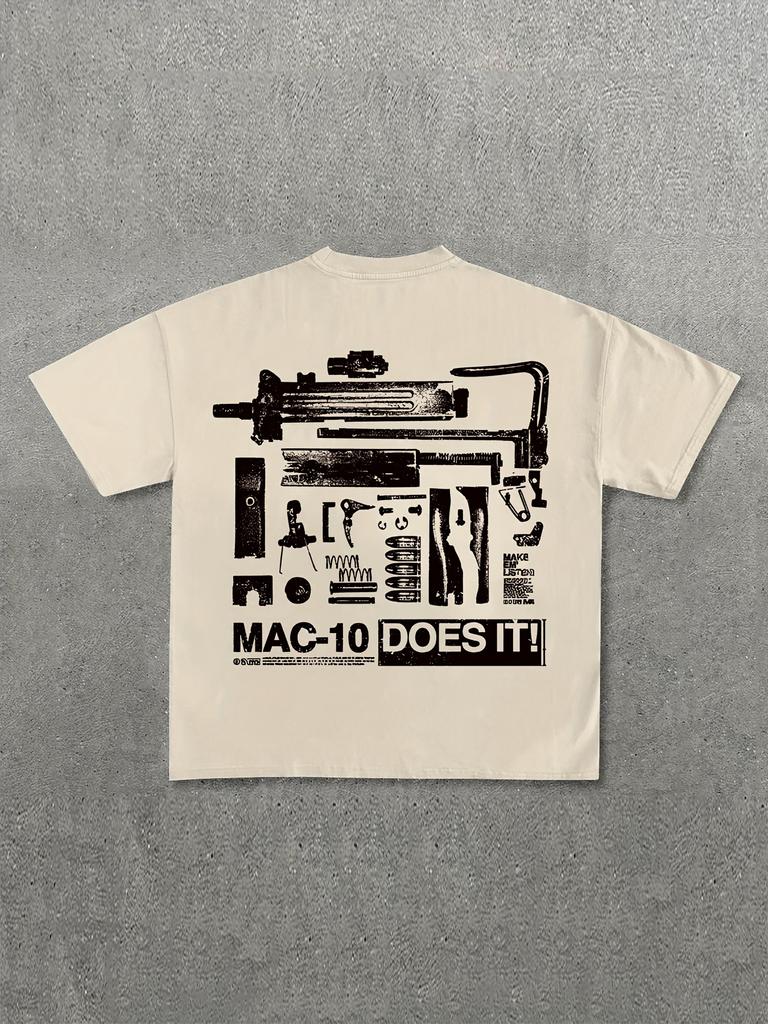 Weapon Dismantling Chart Graphic Printed Cotton T-shirt Summer Short Sleeve Round Neck T-shirt Fashion Outfit 2025 Y2K Tee Tops