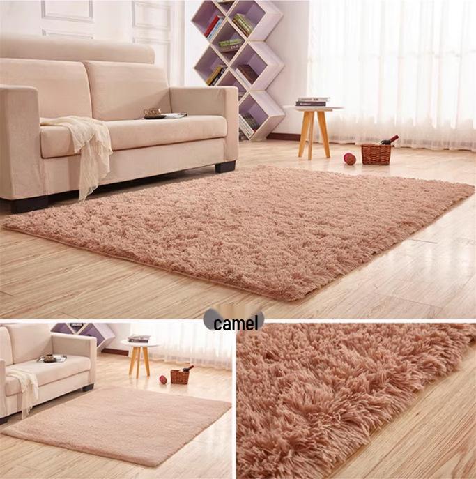 Nordic Plush Silk Fur Carpet for Living Room or Bedroom Sofa