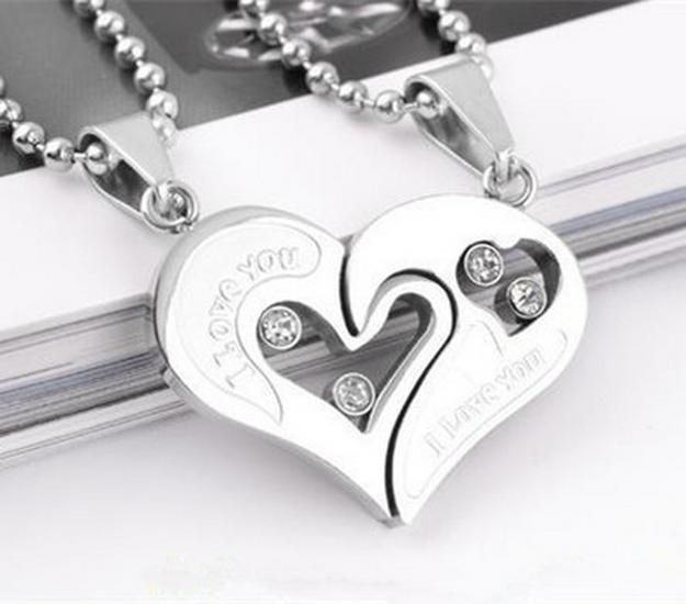 

Корейское парное ожерелье в форме сердца: Подвеска в форме сердца из титановой стали