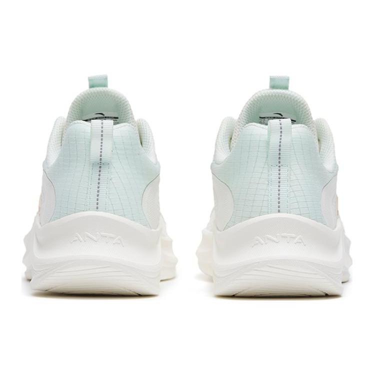 Anta Textile, Synthetic Leather Low top Casual Sprint Running Shoes Women's White Green 922625558F-1