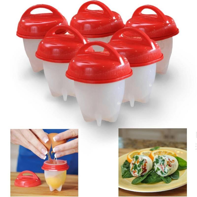 Premium Nonstick Silicone Egg Steamer Cups Six Pack For Perfect Poached Eggs