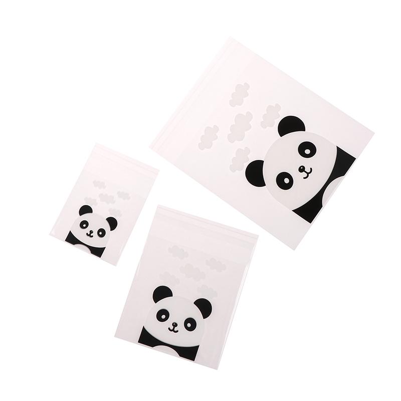 100Pcs/Pack Panda Decoration Self-Adhesive Cookies Bag Wedding Candy Bags