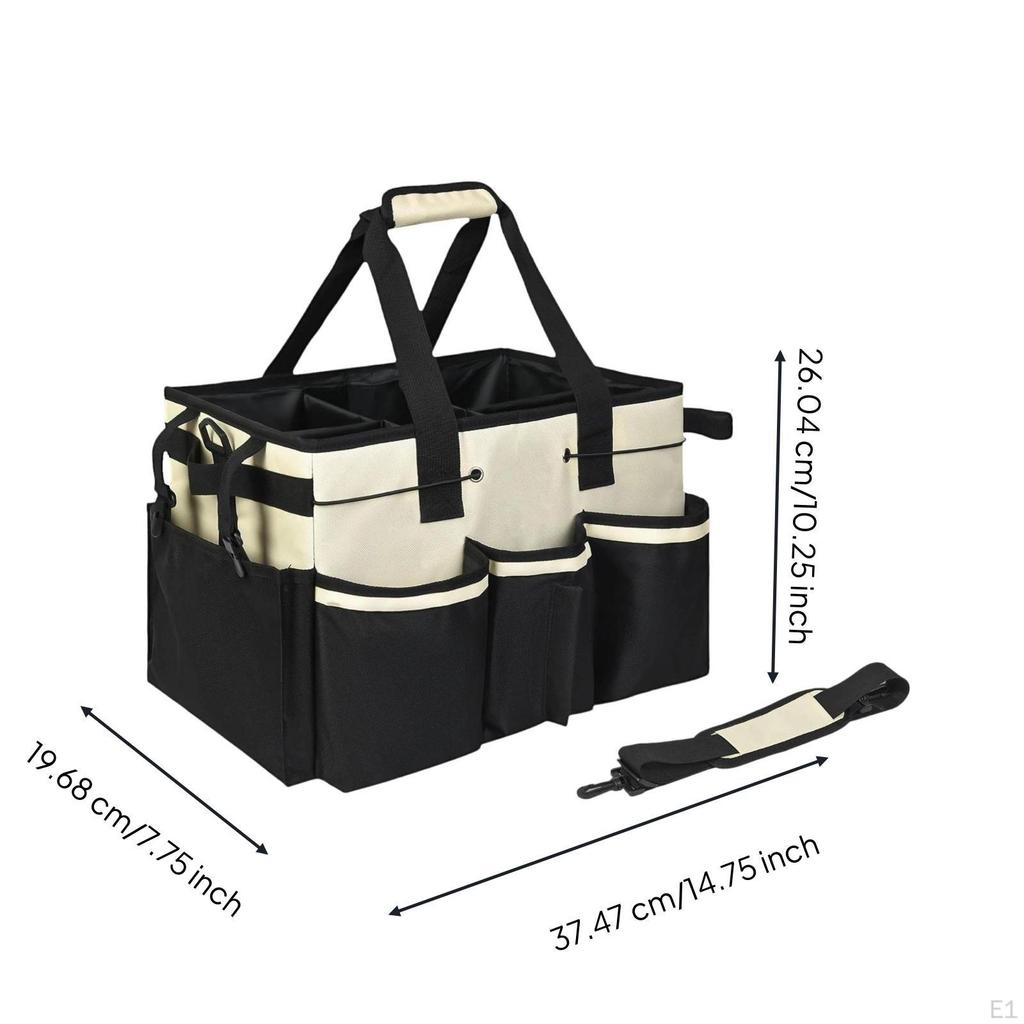 Cleaning Supply Organizer Bag Long-Lasting Nylon Household Storage Shoulder
