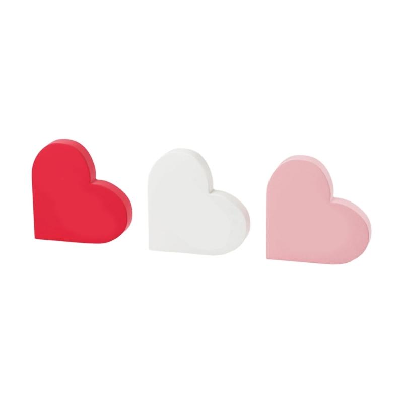 

Pack of 3 Handcrafted Wood Heart Shape in Three Color for Flexible Party and Holiday Decoration Arrangement 1