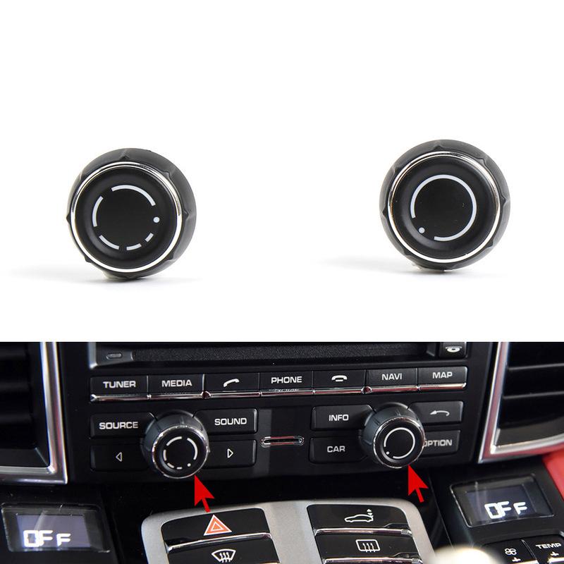 97064292901 Car Center Console Audio Volume Knob Cover For Porsche Cayenne Macan Boxster Panamera CD Control Switch Button