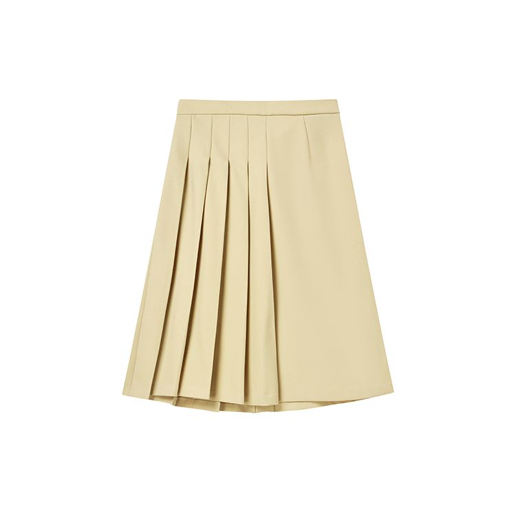 Fila Solid Color Casual Pleated A-Line Skirt Women Skirts Light-Beige F11W248309F-LK