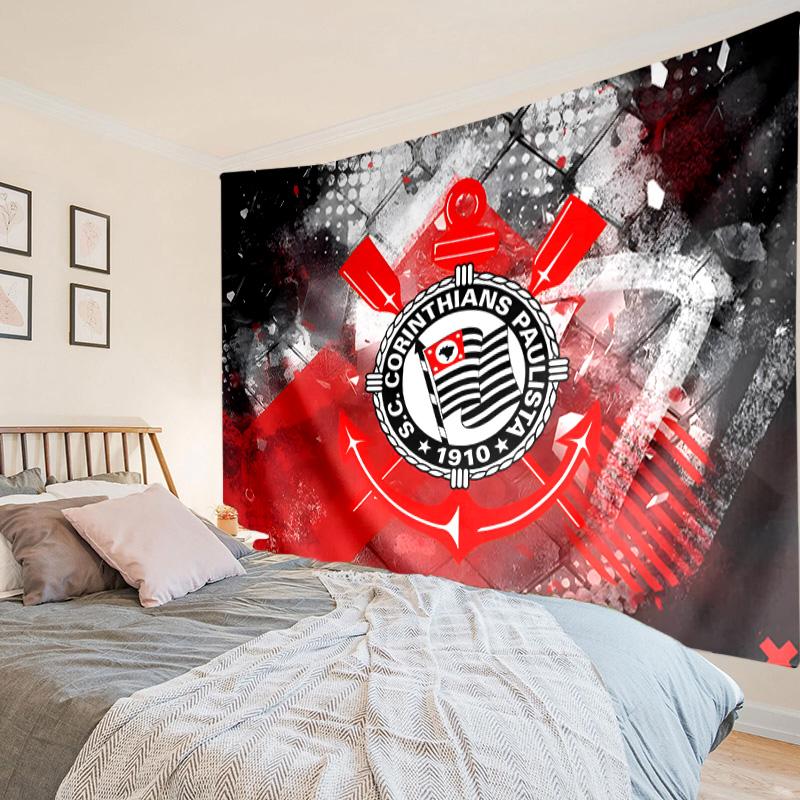 1PC Corinthians Football Club Crest Tapestry Hanging for Bedroom,Livingroom, Playroom,Decor Art Room Wall Tapestry Holiday and Birthday Gifts