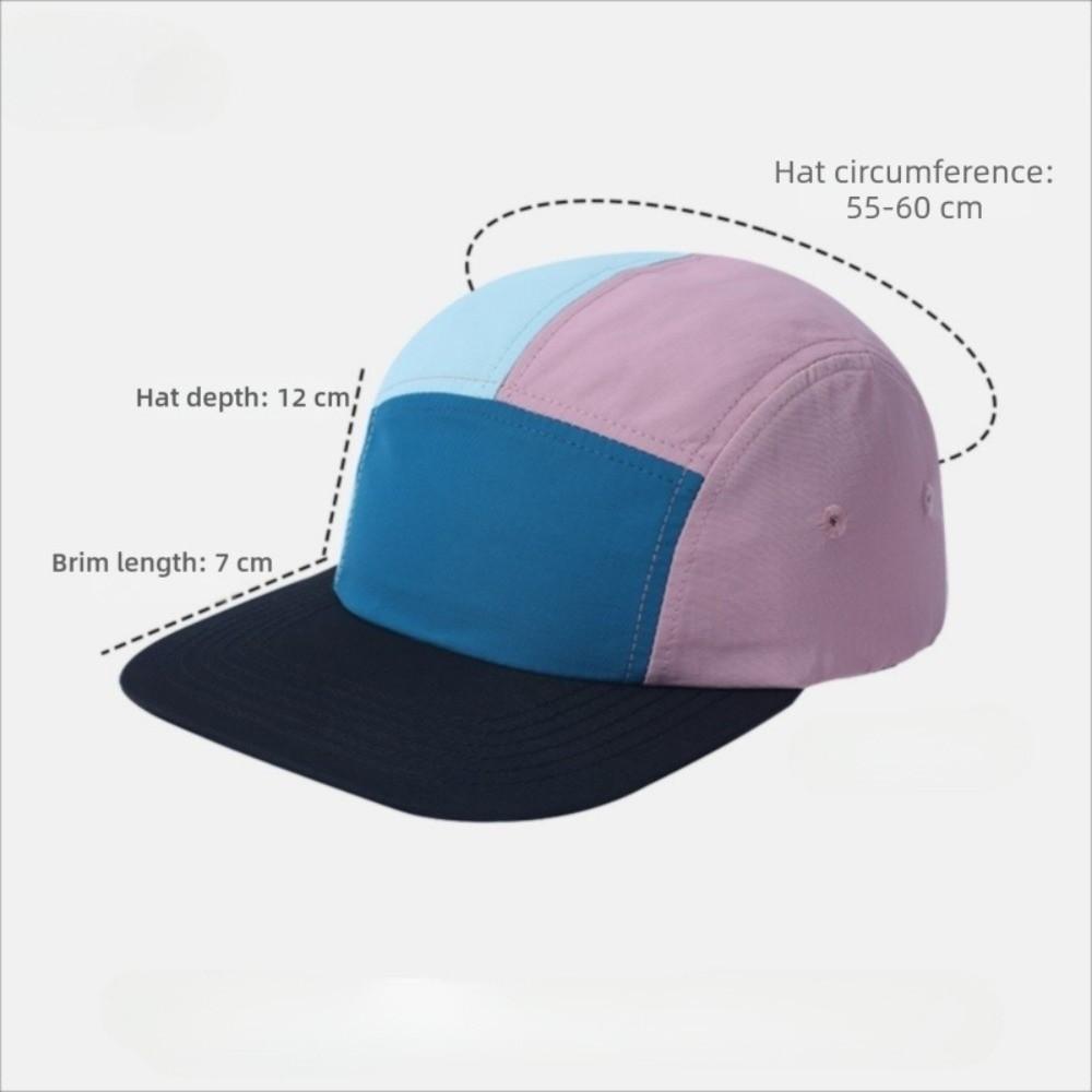 Unisex Color Matching Baseball Cap Five-panel Quick-drying Flat Brim Hat Flat Edge Breathable Snapback Cap Outdoor Hiking