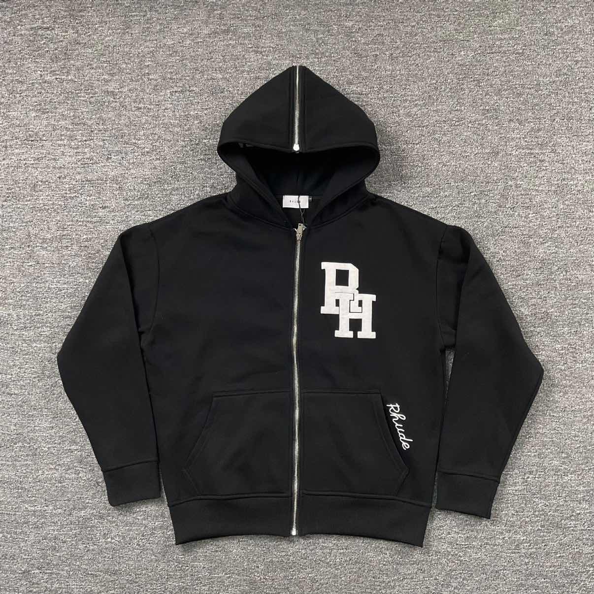 

LUXEONStreetwear Zipper Hoodies Men Women High Quality Black Sweatshirts Casual Pullovers S чёрный