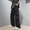 Men's Retro Hip-Hop Multi-Pocket Overalls - Original American High Street Fashion Brand, Japanese-Style Straight Casual Pants