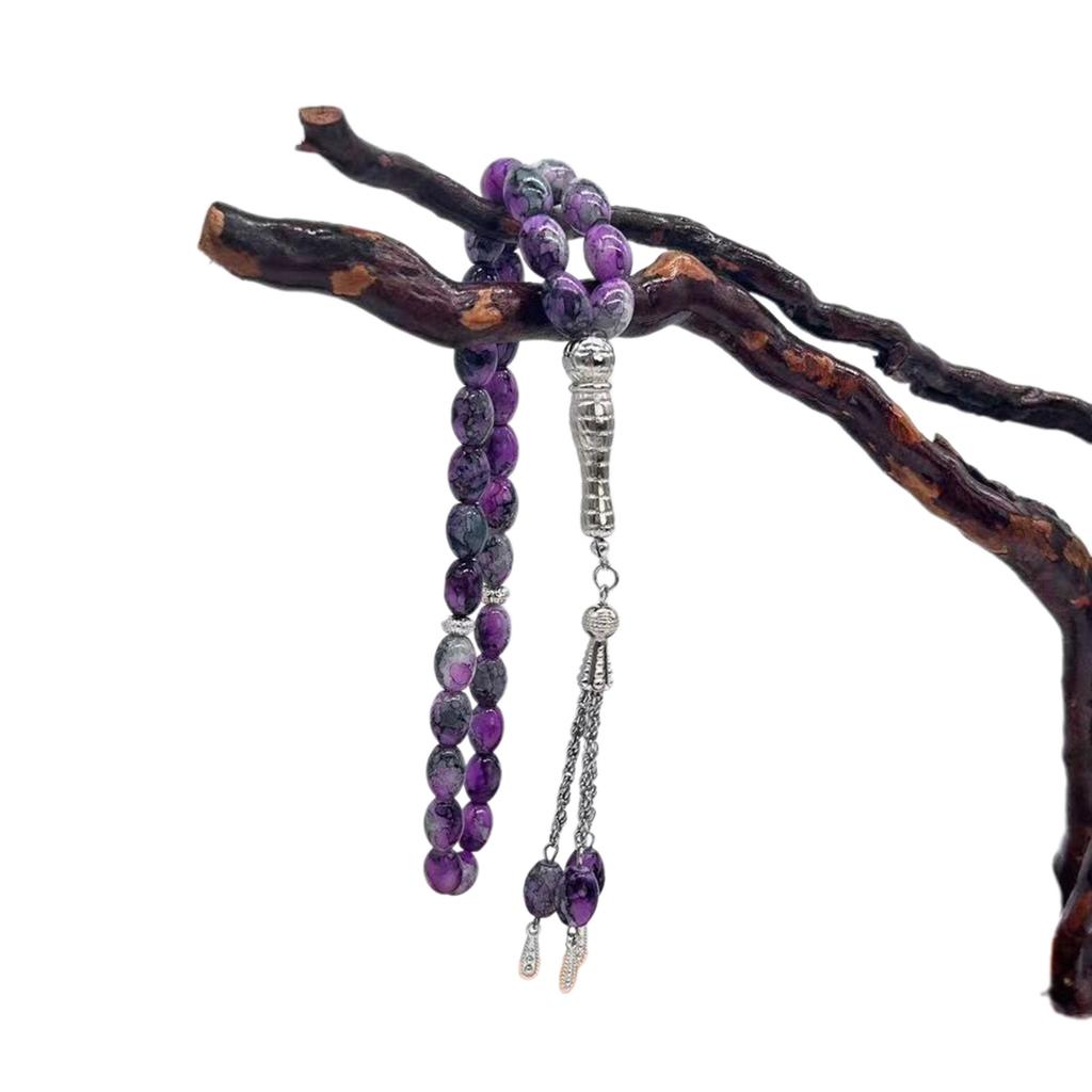 Glass Beads Cross Rosary Bracelets Unique Pendants for Womens Man Religious Hand Chain Praying Meditations