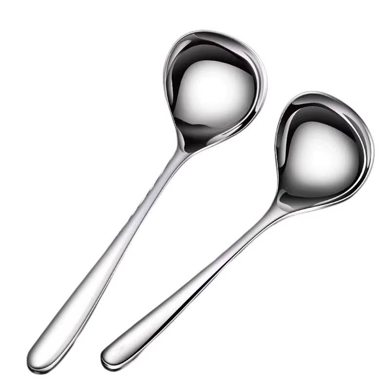 Korean Style Stainless Steel Deepened Soup Spoon with Large Head