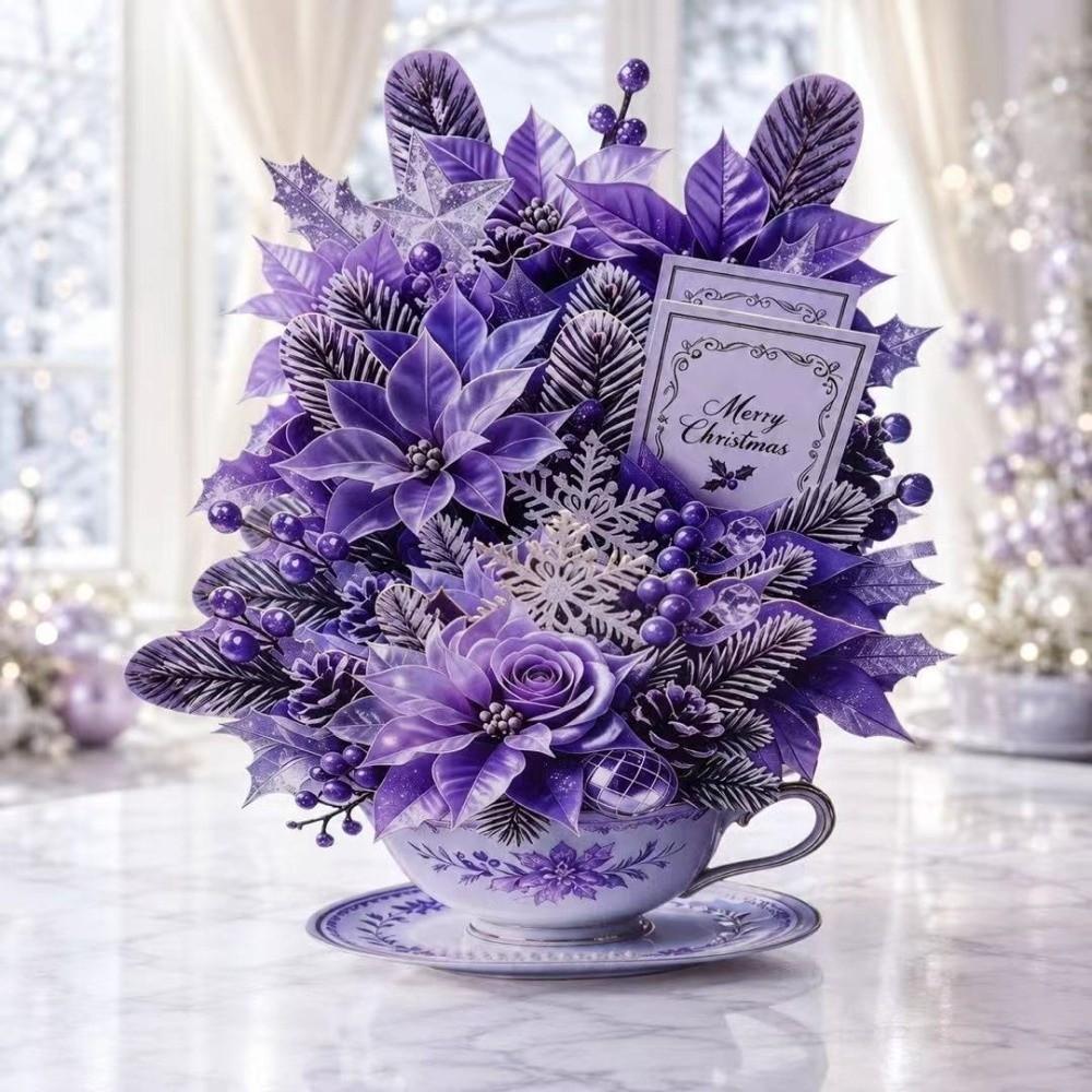 3D Pop Up Teacup Card with Envelope & Message Note Floral Bouquet Cards Pop Up Card for Mom & Her