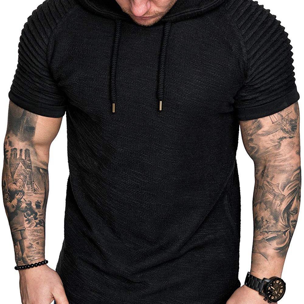 Men'S Sports Work Base Daily Wear T-Shirt Summer Men'S Solid Color Slim Fit Casual T-Shirt Short Sleeved Top