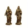 Vintage Solid Brass Handcrafts Jesus Sacred Statue Ornaments Office Decor Figurines