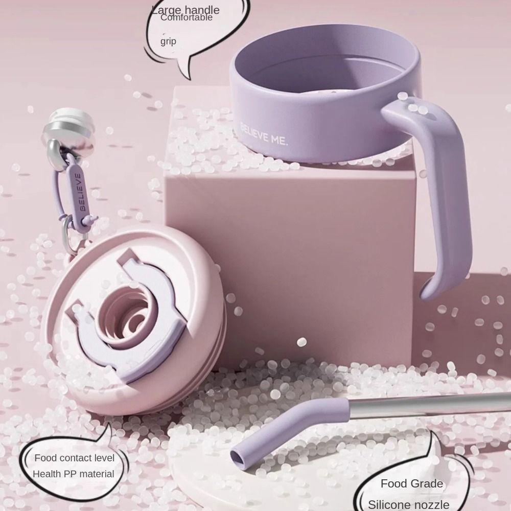 Velkokapacitní přenosný izolační pohár se slámkou Kancelářský pohár na dvojí nápoj Dítě