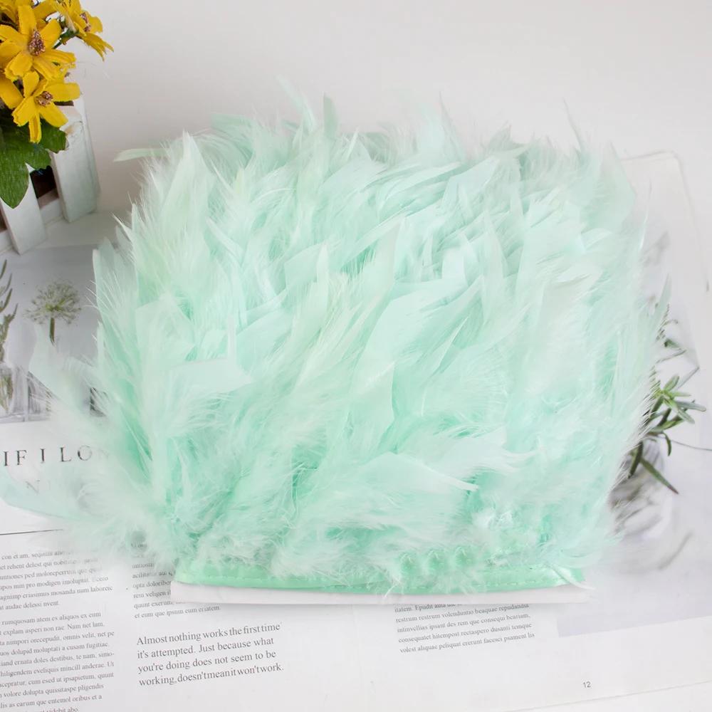 Feather White Turkey Feathers Trim 10-15cm/4-6inch Natural Feather Ribbon for Sewing Clothing Fringe Plumes Wedding Decoration