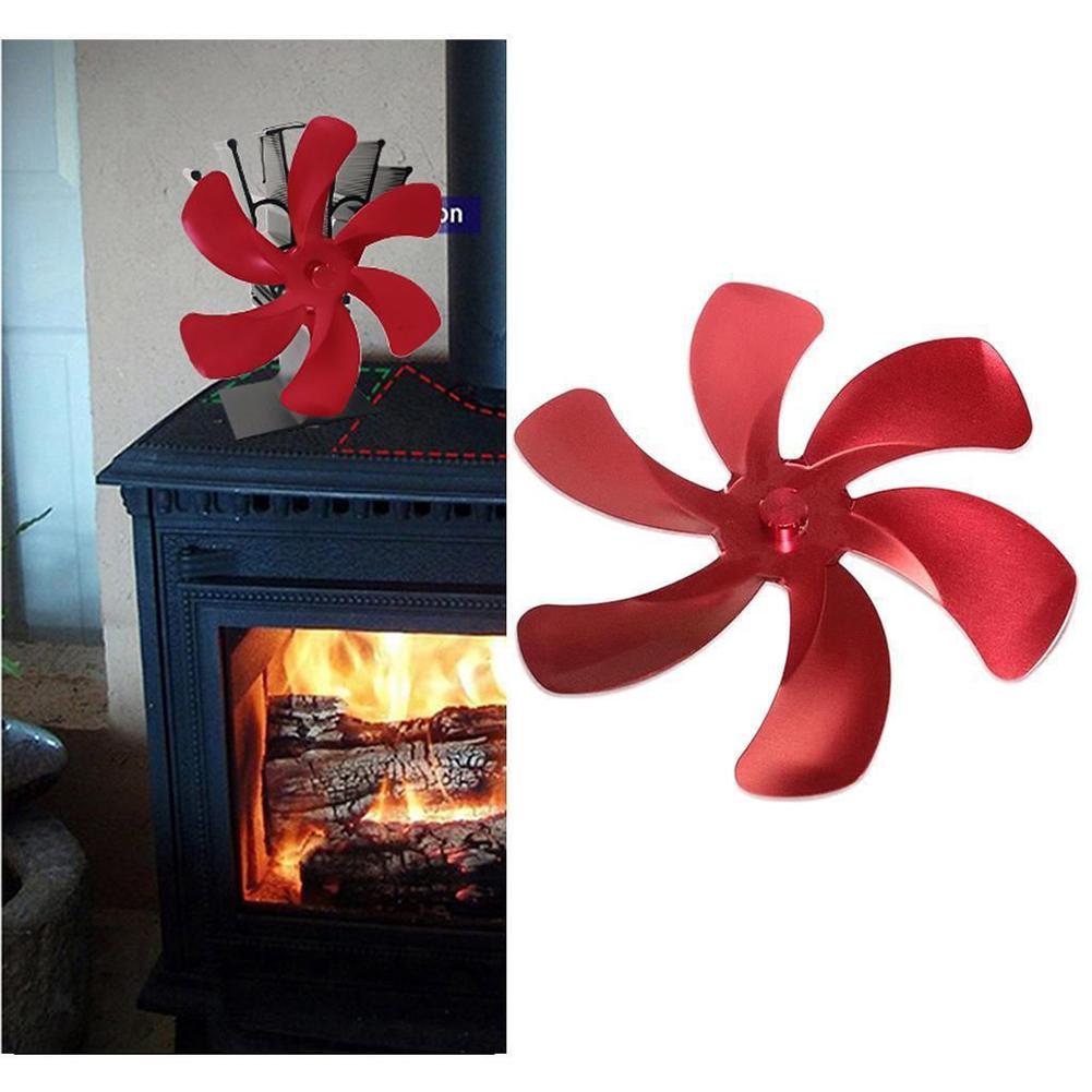 Stoves Part Fan Baldes 6 Blades 1pcs Aluminum Alloy Fireplace Fan Heat Powered Burner Fan Blade Large Air Volume