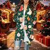 Women's Casual Christmas Print Long Sleeve Cardigan for Holiday Party