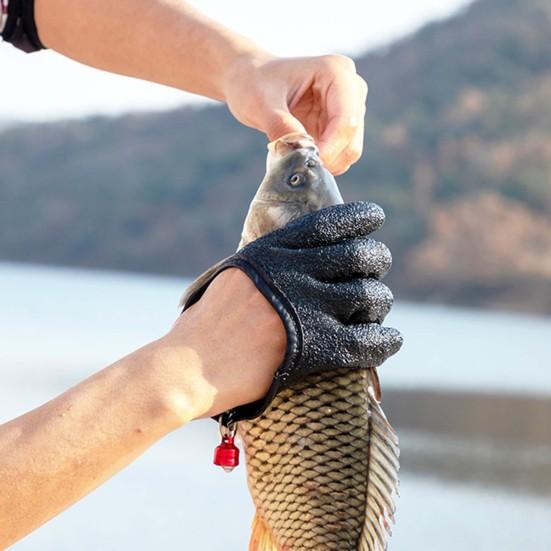 1Pc Fishing Gloves Cozy Anti-prick Anti-slip Waterproof Quick Dry Catch Fish Emulsion Textured