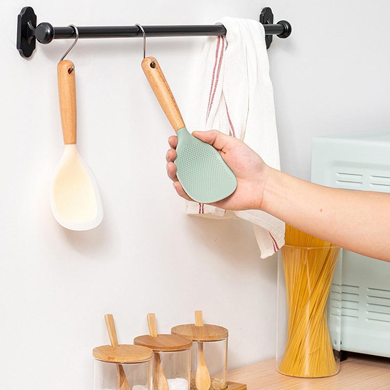 1Pz Cucchiaio per Riso in Silicone Resistente al Calore Silicone per Alimenti Pala per Riso Antiaderente Utensile da Cucina per Cuociriso Cucchiaio per Riso Domestico