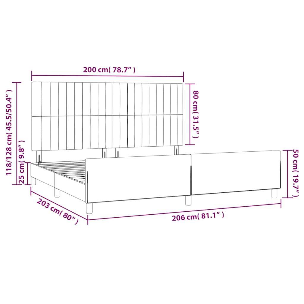 Bed Frame without Mattress Dark Green 200x200 cm Velvet