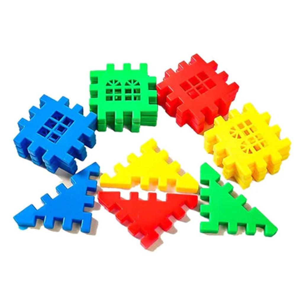 3D Colorful Waffles Interlocking Puzzle Toy Cartoon House Building Block For Kids Early Educational Puzzle Toy Gift For Birthday