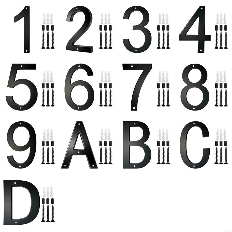 Modern Acrylic House Number Plate Door Label Number Plate Sign with Screw Modern Numbers Address Sign Easy Installation M4YD