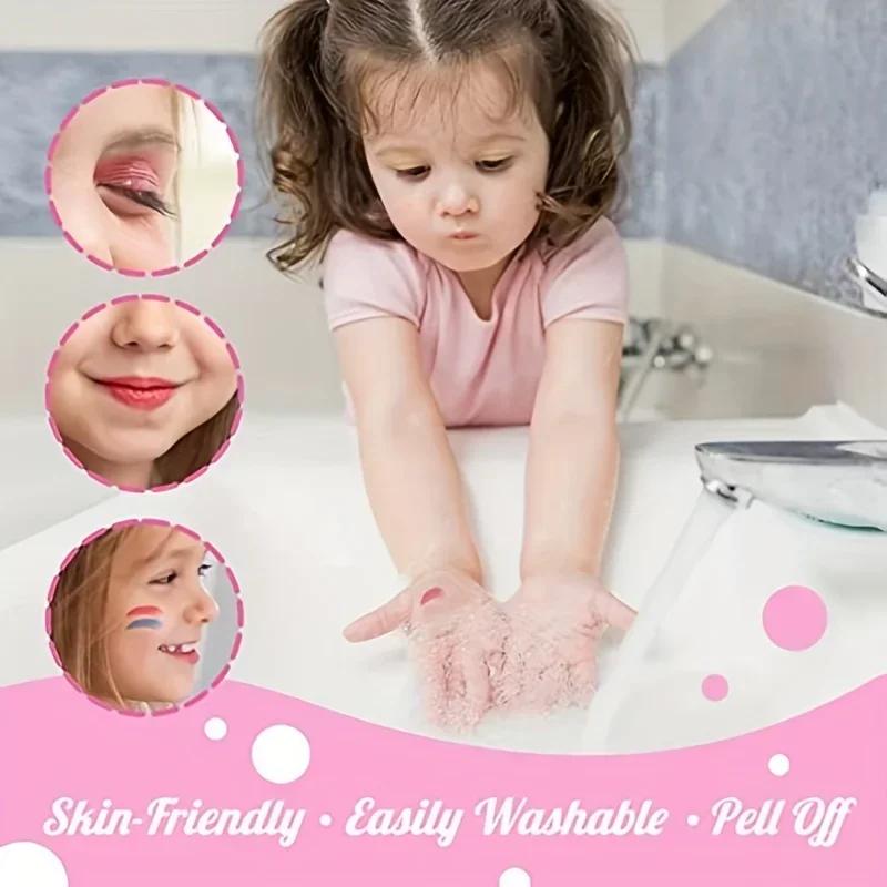 Kids Makeup Kit For Girl Washable Kids Makeup Kit Girl Toys Real Little Girls Makeup Kit For Kids Children Princess Play Makup