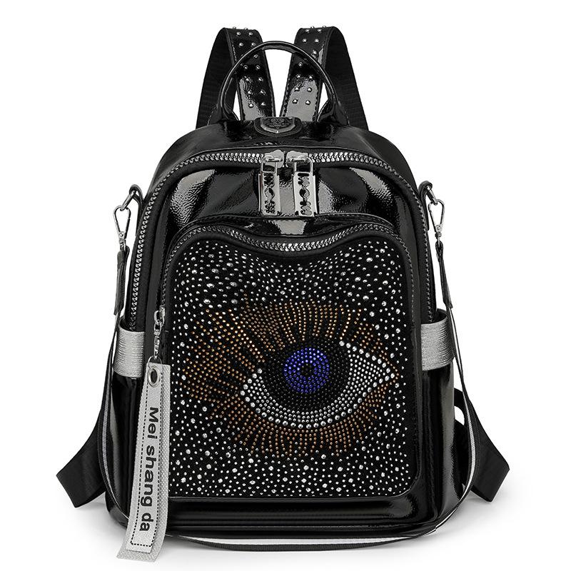 Fashionable Diamond-encrusted Backpack, High-end Diamond-encrusted Backpack, Large-capacity Travel Bag